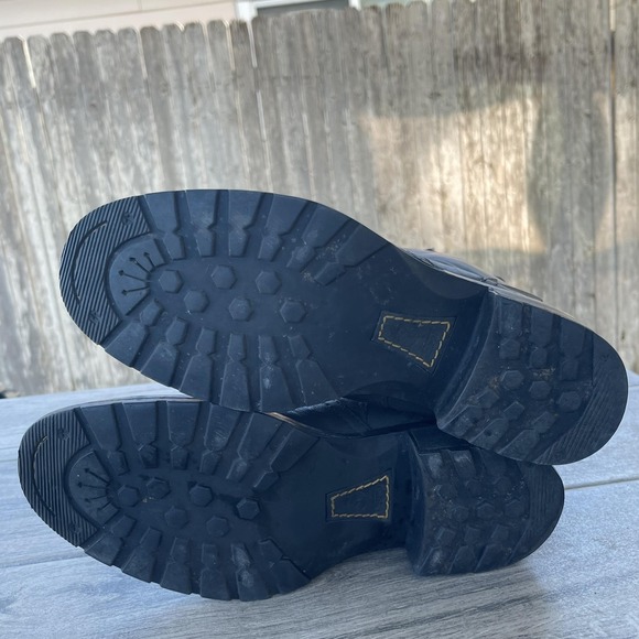 Timberland Boots Women 7.5M Black Leather Waterproof Knee High Riding Biker Moto - Picture 5 of 16